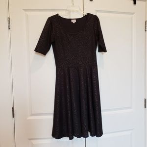 EUC LuLaRoe black rose jacquard Nicole, size L